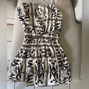 H&M Strapless Black and White Dress